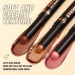 LANGMANNI 8Colors Dual-Ended Cream Eyeshadow Stick Set – Silky Smooth, Waterproof & Transfer-Proof, Built-in Blender Brush, All-Day Matte & Shimmer Wear Eye Makeup(#A) - Image 8