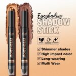 LANGMANNI 8Colors Dual-Ended Cream Eyeshadow Stick Set – Silky Smooth, Waterproof & Transfer-Proof, Built-in Blender Brush, All-Day Matte & Shimmer Wear Eye Makeup(#A) - Image 10