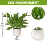 Briful Faux Plants Indoor 17" Artificial ZZ Plants in Ceramic Pot Fake Potted Zamioculcas Silk Plants for Home Table Decor Bedroom Aesthetic (1Pack) - Image 3