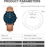 CHEETAH Minimalist Waterproof Quartz Watches for Men with Leather Strap, Auto Date - Image 4