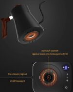 Gooseneck Electric Kettle with Temperature Control, 0.9L Pour Over Coffee Kettle, 1200W Fast Boil, Stainless Steel Interior, Auto Shut-Off & Boil-Dry Protection, for Coffee and Tea (beige) - Image 6