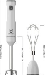Cordless Hand Blender, UTALENT Variable Speed Immersion Blender handheld Rechargeable, with USB-C Charging Cable, Egg Whisk, for Smoothies, Milkshakes, Hummus and Soups – White - Image 6