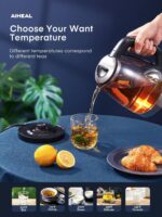 Electric Kettle, Aiheal Glass Kettle Temperature Control With 5 Colors LED Lights Variable, Keep Warm, Fast Boiling Electric Kettle, Stainless Steel Inner Lid & Bottom, 1.7L - Image 3