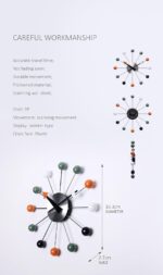 NUOVO 13 Inch Multicolor Mid Century Creative Silent Quartz Personality Funny Decorative Home Living Room Kitchen Office Retro Design Wall Clock - Image 3