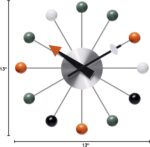 NUOVO 13 Inch Multicolor Mid Century Creative Silent Quartz Personality Funny Decorative Home Living Room Kitchen Office Retro Design Wall Clock - Image 8