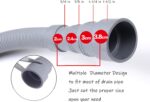 HLMOptimo 6 Feet Universal Washing Machine Drain Hose Flexible Dishwasher Drain Hose Extension Kits Corrugated Washer w/ 2 Clamps 1 adapter 1 U-Bend Holder - Image 3
