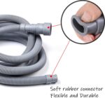 HLMOptimo 6 Feet Universal Washing Machine Drain Hose Flexible Dishwasher Drain Hose Extension Kits Corrugated Washer w/ 2 Clamps 1 adapter 1 U-Bend Holder - Image 6