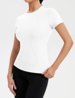 Rapbin Workout Tops for Women 1/2 Pack Fitted Short Sleeve Gym Yoga Athletic Shirts 2026 Quick Dry Crewneck Tees - Image 3