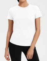 Rapbin Workout Tops for Women 1/2 Pack Fitted Short Sleeve Gym Yoga Athletic Shirts 2026 Quick Dry Crewneck Tees - Image 6