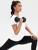 Rapbin Workout Tops for Women 1/2 Pack Fitted Short Sleeve Gym Yoga Athletic Shirts 2026 Quick Dry Crewneck Tees - Image 7