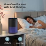 AROEVE Air Purifiers for Bedroom Home, Air Purifier For Smoke Pollen Dander Hair Smell Air Cleaner with Sleep Mode Speed Control For Bedroom Office, MK01- Black(Available for California) - Image 8