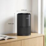 AROEVE Air Purifiers for Bedroom Home, Air Purifier For Smoke Pollen Dander Hair Smell Air Cleaner with Sleep Mode Speed Control For Bedroom Office, MK01- Black(Available for California) - Image 9