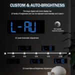 JoFomp 17.3" Large Digital Wall Clock, LED Digital Clock Large Display with Remote Control, Alarm Clock with Temp/DST/Dimmer/Humidity/Timer/Ambient Light - 12/24H, Alarm Wall Clock for Bedroom - Image 6
