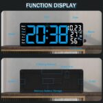JoFomp 17.3" Large Digital Wall Clock, LED Digital Clock Large Display with Remote Control, Alarm Clock with Temp/DST/Dimmer/Humidity/Timer/Ambient Light - 12/24H, Alarm Wall Clock for Bedroom - Image 9