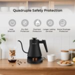 Electric Gooseneck Kettle with Temperature Control, 0.8L Pour Over Coffee, ±1°F Precision Heating, 7 Presets, Stainless Steel Inner, Electric Tea Kettle with 2H Keep Warm, Matte Black - Image 7