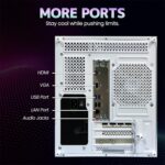 Gaming PC Ryzen5 5600G（3.9GHz Up to 4.4GHz Nvme SSD 512G 16GB RAM WiFi 6 Prebuilt Towers Desktop Computer White - Image 6