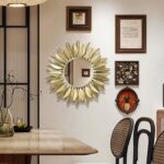 24" Gold Sunburst Decorative Wall Mirror – Handmade Flower Design, Luxury Round Accent Mirror Boho Wall Decor for Bedroom,Entryway, Dining Room & Kitchen - Image 3