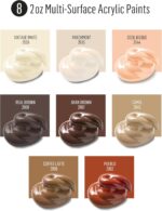 FolkArt Multi-Surface Skintone Acrylic Craft Paint Kit, 11 Piece Set Featuring 8 Satin Finsh Colors and 3 Premium Paintbrushes, PROMOSKNTN12 - Image 3