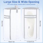 2 PCS Shoe Washing Machine Bag, Reusable L-shaped Zipper Laundry Shoe Bag for Washing Machine with Insoles Mesh Pocket for Washer and Dryer, Shoe Cleaning Bags for Sneaker Tennis Shoes - Image 3