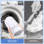 2 PCS Shoe Washing Machine Bag, Reusable L-shaped Zipper Laundry Shoe Bag for Washing Machine with Insoles Mesh Pocket for Washer and Dryer, Shoe Cleaning Bags for Sneaker Tennis Shoes - Image 8