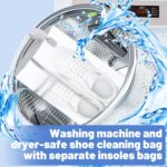 2 PCS Shoe Washing Machine Bag, Reusable L-shaped Zipper Laundry Shoe Bag for Washing Machine with Insoles Mesh Pocket for Washer and Dryer, Shoe Cleaning Bags for Sneaker Tennis Shoes - Image 9