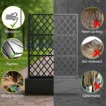 Metal Planter Box, Galvanized Raised Garden Bed with Wheels & Trellis - 72"x47" Planter Box for Climbing Plants, Vines, Flowers, Black - Image 4