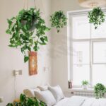 Hanging Plant Fake Plants with Pots, 2 Pack Artificial Plants, Faux Anthurium Leaf Basket for Wall Home Room Indoor Outdoor Decor - Image 9