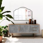 Besdomus Scalloped Arched Mirror for Mantel: 35"x26" Black Modern Wooden Wall Mirror - Minimalist Decorative Dresser Mirrors for Vanity/Bathroom/Bedroom/Fireplace/Living Room/Entryway - Image 8