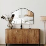Besdomus Scalloped Arched Mirror for Mantel: 35"x26" Black Modern Wooden Wall Mirror - Minimalist Decorative Dresser Mirrors for Vanity/Bathroom/Bedroom/Fireplace/Living Room/Entryway - Image 9
