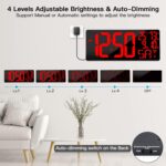 [Oversized] 18" Large Digital Wall Clock with Remote Control, Auto-Dimming Digital Clock Display with Date/Temp/Week, DST, Alarm, 5.9”Jumbo Numbers Large Digital Clock for All Spaces Use - Image 4