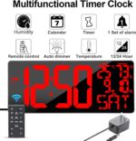 [Oversized] 18" Large Digital Wall Clock with Remote Control, Auto-Dimming Digital Clock Display with Date/Temp/Week, DST, Alarm, 5.9”Jumbo Numbers Large Digital Clock for All Spaces Use - Image 8