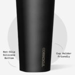 Corkcicle Cold Cup Insulated Tumbler with Straw - Keeps Drinks Cold for 12 Hours - Triple-Insulated Stainless Steel - Leak-Resistant Lid - Summer Drinkware Gift - 24 oz - Ceramic Slate - Image 6