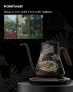 Cocinare Barista Collection Gooseneck Electric Kettle, ±1℉ Precise Temperature Control for Pour-Over Coffee & Tea, Quick Heating 1500W, Stainless Steel Interior, 0.9L (Rainforest) - Image 4