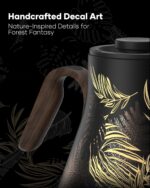 Cocinare Barista Collection Gooseneck Electric Kettle, ±1℉ Precise Temperature Control for Pour-Over Coffee & Tea, Quick Heating 1500W, Stainless Steel Interior, 0.9L (Rainforest) - Image 9