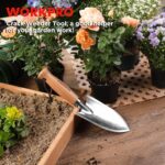 WORKPRO 11" Garden Hand Trowel, Heavy Duty Polished Stainless Steel Garden Shovels with Wood Handle, Small Gardening Hand Tools for Digging, Planting, Measure, Transplanting - Image 10