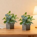 2 Pack Medium Fake Plants with 4 Inch Wooden Planters, 12" Tall Indoor Artificial Plants for Shelves, Desktop, Bedroom, Office Decor - Image 4