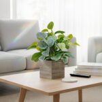 2 Pack Medium Fake Plants with 4 Inch Wooden Planters, 12" Tall Indoor Artificial Plants for Shelves, Desktop, Bedroom, Office Decor - Image 7