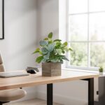 2 Pack Medium Fake Plants with 4 Inch Wooden Planters, 12" Tall Indoor Artificial Plants for Shelves, Desktop, Bedroom, Office Decor - Image 8