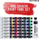 U.S. Art Supply Professional 36-Color Gouache Paint Set in Large 18ml Tubes & Color Mixing Wheel - Gouache Paint Tubes for Artists, Students, Beginners - Image 3