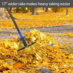 Adjustable Metal Leaf Rake Long Handle, Garden Rakes for Lawns Heavy Duty Leaves with Expandable Head 8-17", Yard Women Kids Rake for Gardening RV Camping - Image 5