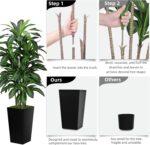 Artificial Dracaena Plant Indoor 5FT - Fake Tree with White Tall Planter - Faux Yucca Tall Fake Floor Plant in Pot - Artificial Trees for Home Office Living Room Decor Indoor - Image 6