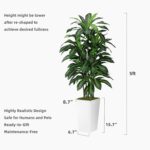 Artificial Dracaena Plant Indoor 5FT - Fake Tree with White Tall Planter - Faux Yucca Tall Fake Floor Plant in Pot - Artificial Trees for Home Office Living Room Decor Indoor - Image 7