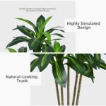 Artificial Dracaena Plant Indoor 5FT - Fake Tree with White Tall Planter - Faux Yucca Tall Fake Floor Plant in Pot - Artificial Trees for Home Office Living Room Decor Indoor - Image 8