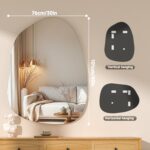 Hasipu Irregular Wall Mirror - 40"x30" Asymmetrical Frameless Mirror, Modern Decorative Mirrors for Living Room, Entryway, Hallway, Bathroom, Bedroom,Wall Mounted Home Decor - Image 3