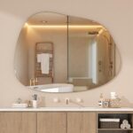 Hasipu Irregular Wall Mirror - 40"x30" Asymmetrical Frameless Mirror, Modern Decorative Mirrors for Living Room, Entryway, Hallway, Bathroom, Bedroom,Wall Mounted Home Decor - Image 8