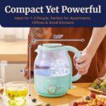 Elite Gourmet 1.2L Electric Glass Kettle, 1200W Fast Boil, Adjustable Temperature Control & Keep Warm, BPA-Free Borosilicate Glass, Auto Shut-Off & Boil-Dry Protection, 360° Cordless Base, Mint - Image 4