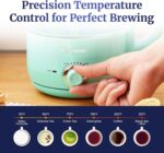 Elite Gourmet 1.2L Electric Glass Kettle, 1200W Fast Boil, Adjustable Temperature Control & Keep Warm, BPA-Free Borosilicate Glass, Auto Shut-Off & Boil-Dry Protection, 360° Cordless Base, Mint - Image 6