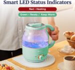 Elite Gourmet 1.2L Electric Glass Kettle, 1200W Fast Boil, Adjustable Temperature Control & Keep Warm, BPA-Free Borosilicate Glass, Auto Shut-Off & Boil-Dry Protection, 360° Cordless Base, Mint - Image 7
