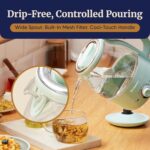 Elite Gourmet 1.2L Electric Glass Kettle, 1200W Fast Boil, Adjustable Temperature Control & Keep Warm, BPA-Free Borosilicate Glass, Auto Shut-Off & Boil-Dry Protection, 360° Cordless Base, Mint - Image 8