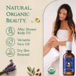 Ancient Greek Remedy Body Oil - Organic After Shower Face Oil & Body Moisturizer for Dry Skin - Almond, Jojoba, Olive, Lavender, Vitamin E Oils - Natural Clean Facial Skincare for Women & Men 4 oz - Image 4